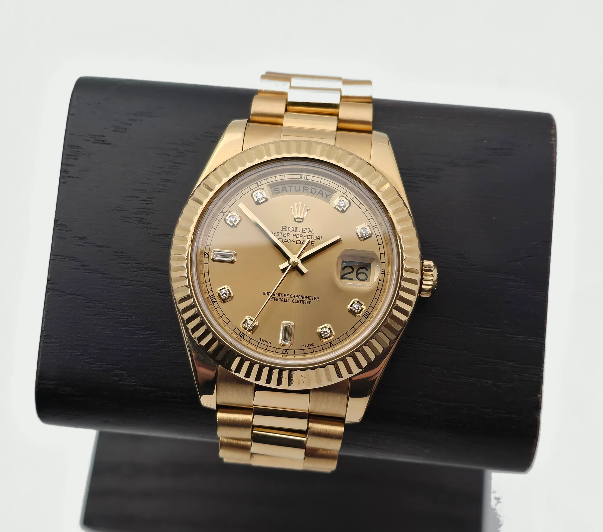 Rolex Day-Date II 41mm, Champagne Baguette, Diamond (07/2012)
